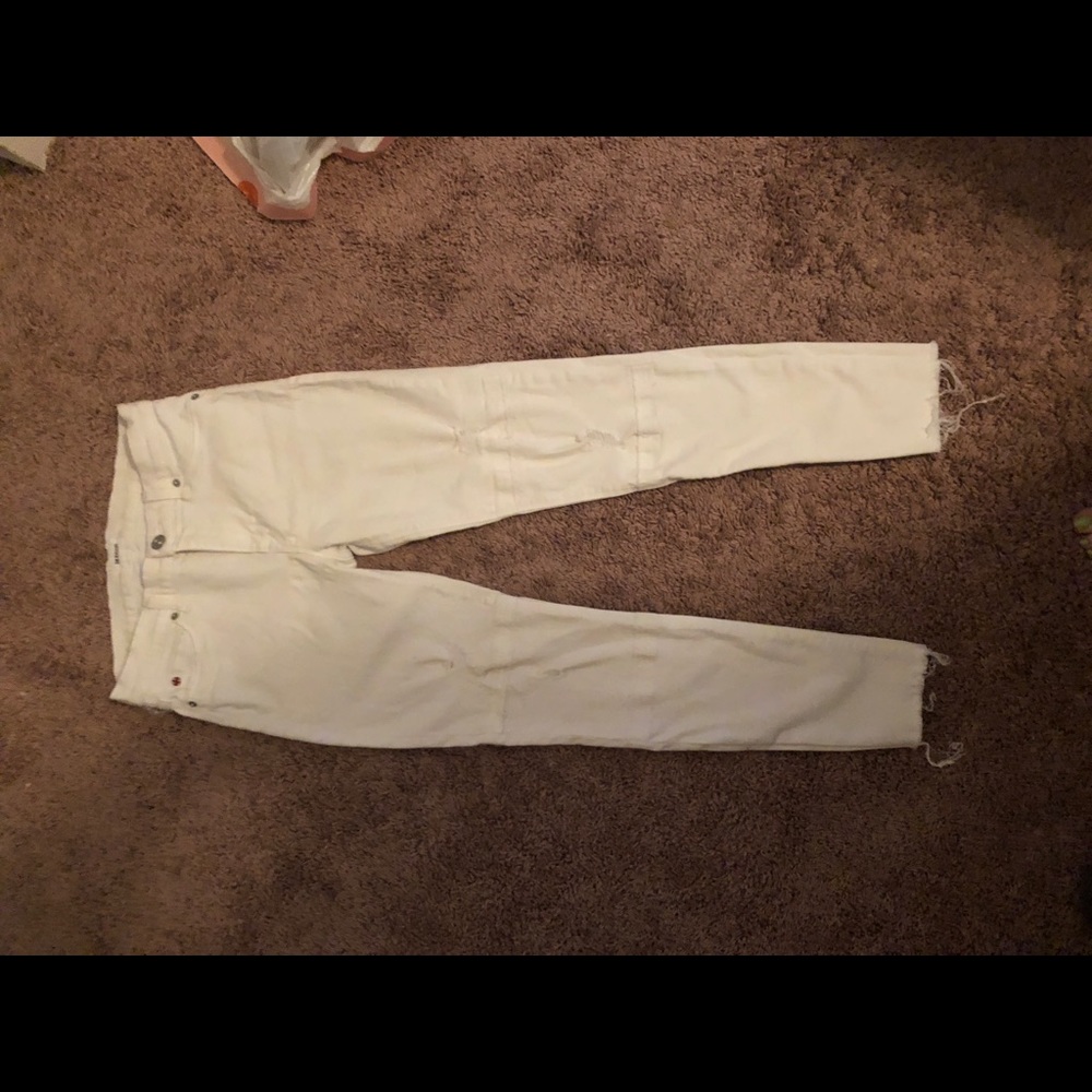 White cutoff ripped jeans size 27